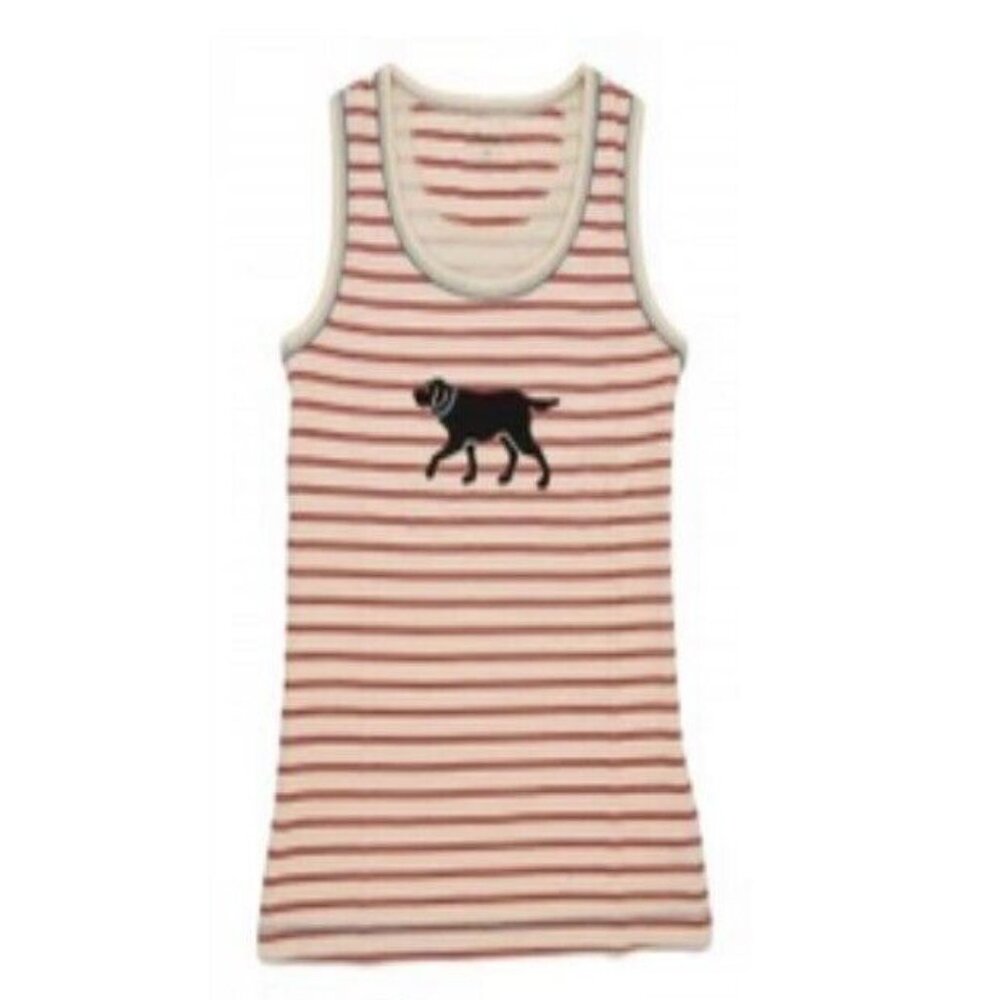 Little Blue House Hatley Women's Pajama Tank Top Blue Labrador Dog Cream/ Red XL